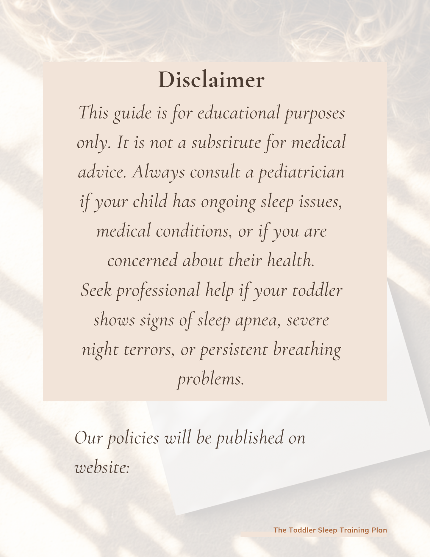 The Toddler Sleep Training Plan PDF